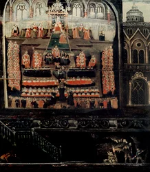 Rechterkant van het diptiek met het Parlement van James I van Engeland, VI van Schotland (1566-1625) en het Buskruitverraad, detail van de Buskruitverraders uit de rechterbenedenhoek